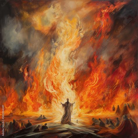 Holy Fire Of God Burning Up The World Generative Ai Stock Illustration