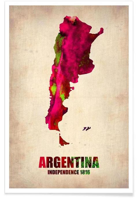 Argentina Watercolor Map Poster Juniqe