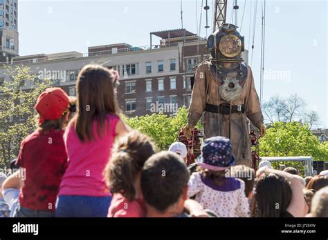 Montreal, CA - 21 May 2017: Royal de Luxe Giants as part of the