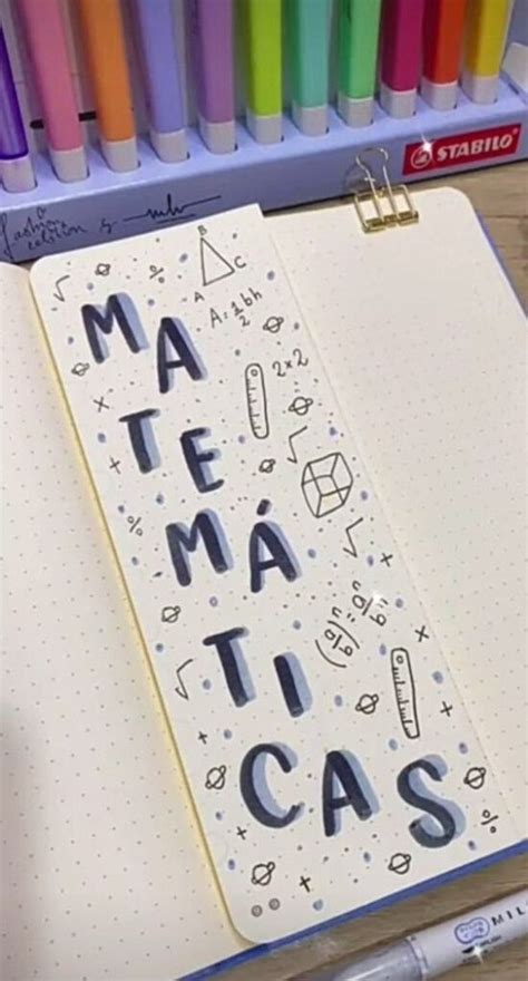 Portadas De Matemáticas Ideas Fáciles Cuadernos Carátulas Dibujos