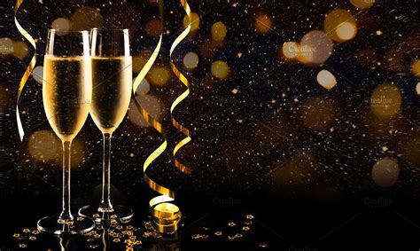 New Year Celebration With Champagne High Quality Holiday Stock Photos