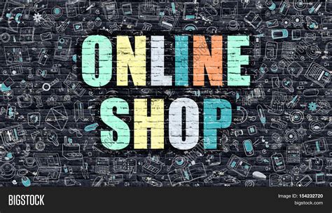 Online Shop. Multicolor Inscription Image & Photo | Bigstock