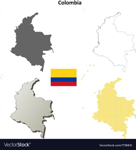 Colombia Outline Map Set Vector Image Nohat Free For Designer