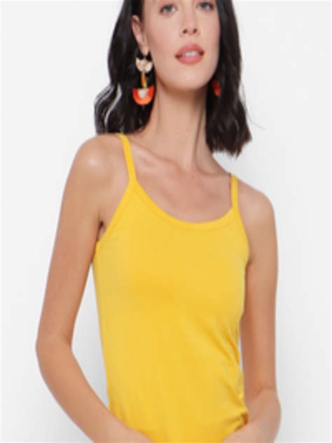 Buy Forever 21 Women Yellow Solid Tank Top Tops For Women 13825914 Myntra