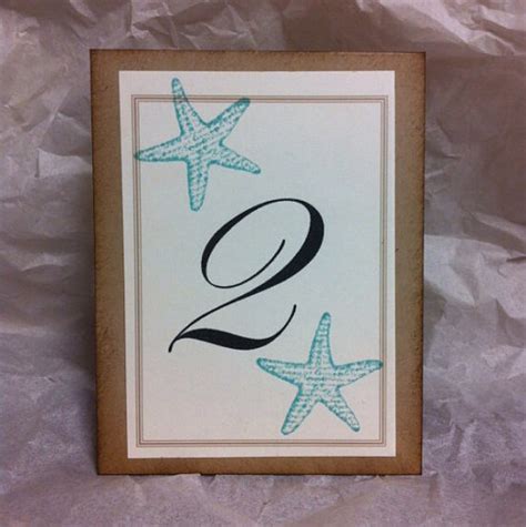 Starfish Reception Party Table Numbers Stamping Block