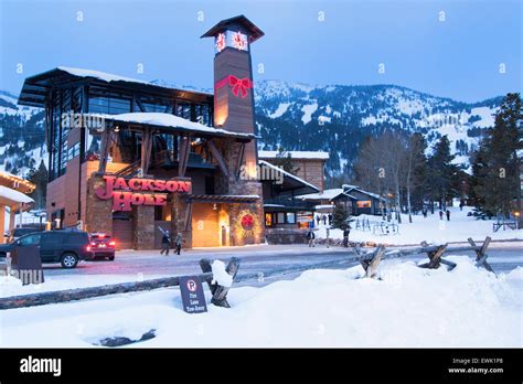 Christmas In Jackson Hole Wyoming Stock Photo Alamy
