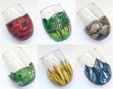 Rainbow Color Burst Wineglass Set Of 2 Hand Painted 20oz Etsy Hand Painted Wine Glasses