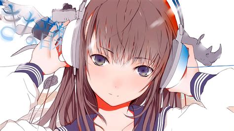 Chicas Anime Auriculares Personajes Originales Fondo De Pantalla Hd
