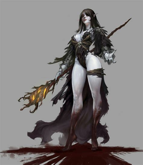 Elven Lady Necromancer Concept Art Characters Character Art Fantasy Girl