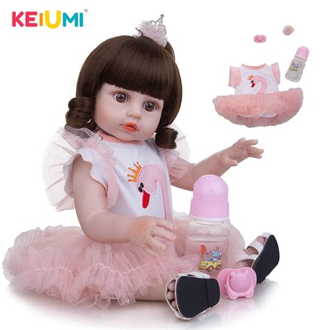 Keiumi 19inch Reborn Beautiful Doll Full Silicone Body Swan Dress Many