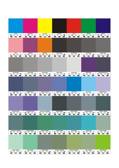 Default Cmyk Color Palette With Color Names Stock Vector Art And More