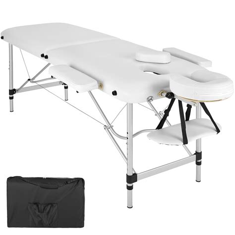 Tectake Pliante Table De Massage En Aluminium à 2 Zones Avec Housse Noire 402786 Achetez