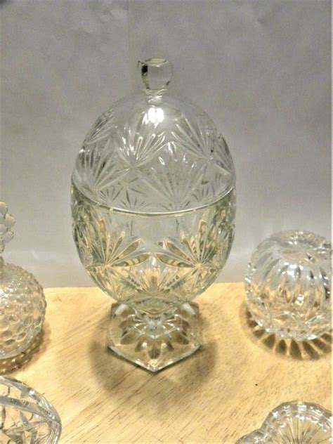 Glass Egg With Lid Jar Crystal Egg Pedestal Candy Dish By Etsy Glass Vintage Cake Plates