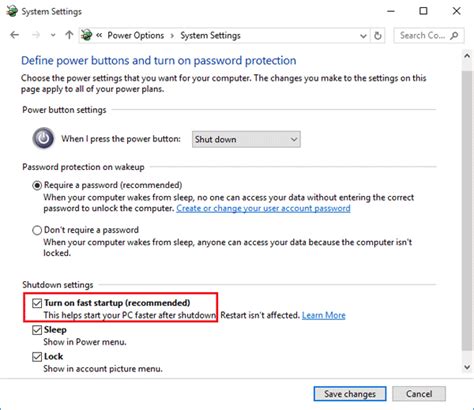 How To Turn On Or Off Fast Startup Missing In Windows 10 Password