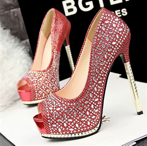 sexy women heels bling crystal rhinestone platform high heel party wedding shoes on luulla