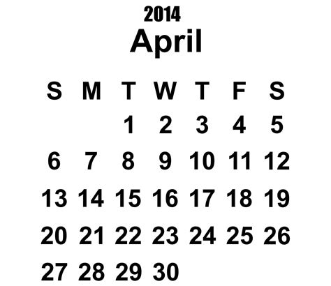2104 Calendar April2014 Calendar2104aprilcalendar Free Image From