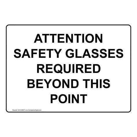 ppe eye sign attention safety glasses required beyond this point