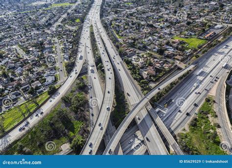 Los Angeles Freeway Intersection Stock Image Image Of Interchange