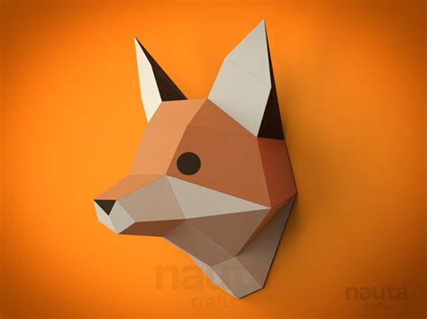 Kits 3d Fox Sculpture Paper Craft Fox Model Fox Pdf Template Papercraft