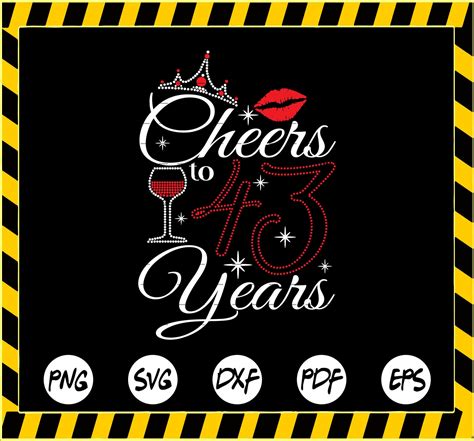 Cheers To 43 Years Svg 43rd Birthday Svg 43rd Birthday For Etsy