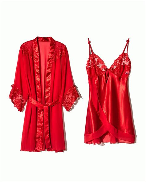 لباس خواب روبدوشامبر زنانه حریر ان بی بی 3820 قرمز nbb