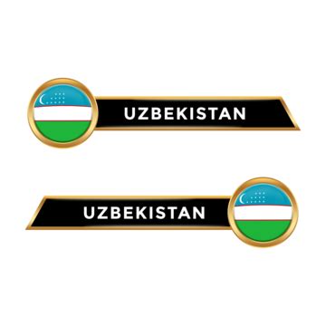 Uzbekistan Flag Circle Golden Frame Logos Vector, Uzbekistan Flag