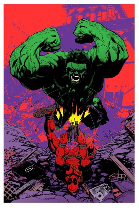 Hulk Fan Art Hulk Vs Deadpool By Steve Scott Marvel Comics