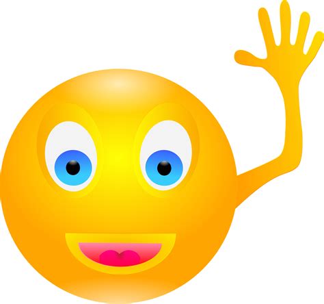 Smile Waving Hello As An Illustration Free Image Download