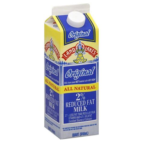 Land O Lakes Milk Reduced Fat 2 Milkfat 1 Qt Instacart