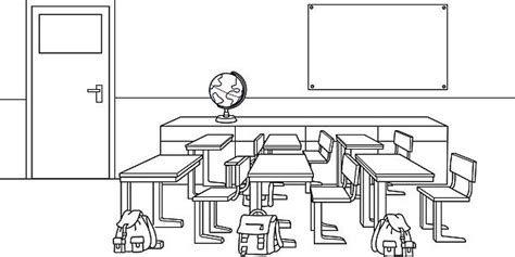 Black And White Classroom Illustrations Royalty Free Vector Graphics