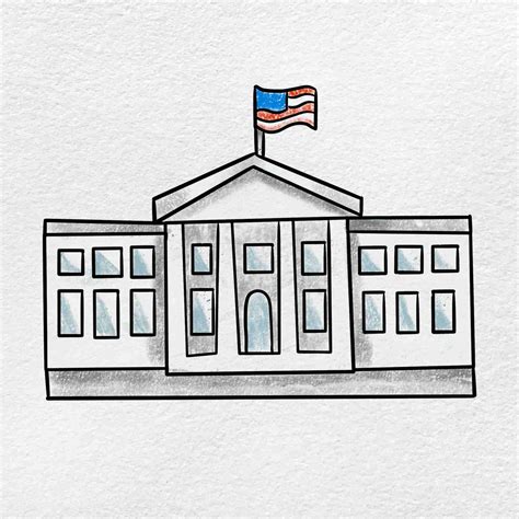 How To Draw The White House Helloartsy