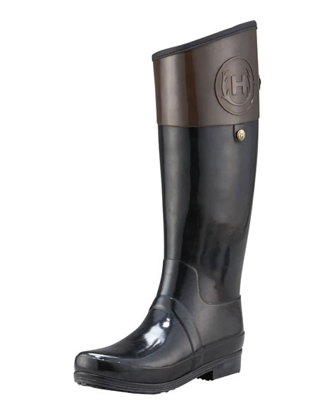 Lyst Hunter Riding Bicolor Boots In Black
