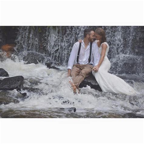 Trash The Dress Waterfall Engagement Pictures Poses Romantic