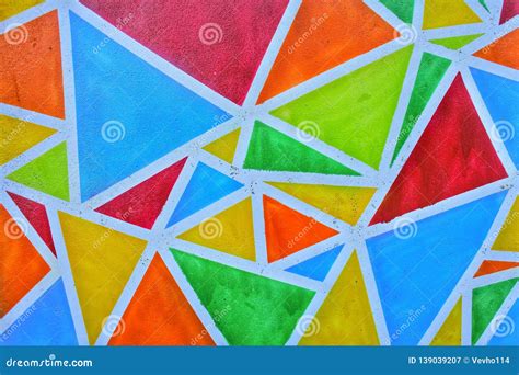 Triangle Pattern Painted Wall Stock Image Image Of Design Decoration