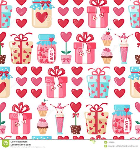 Valentines Day Seamless Pattern Stock Vector Illustration Of