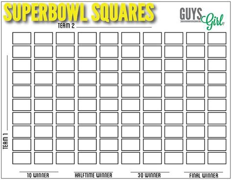 How To Play Superbowl Squares Football Squares Superbowl Party