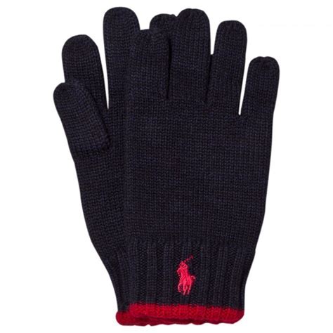 Ralph Lauren Navyred Merino Gloves Fleece Hanskat Lastentarvikekauppafi