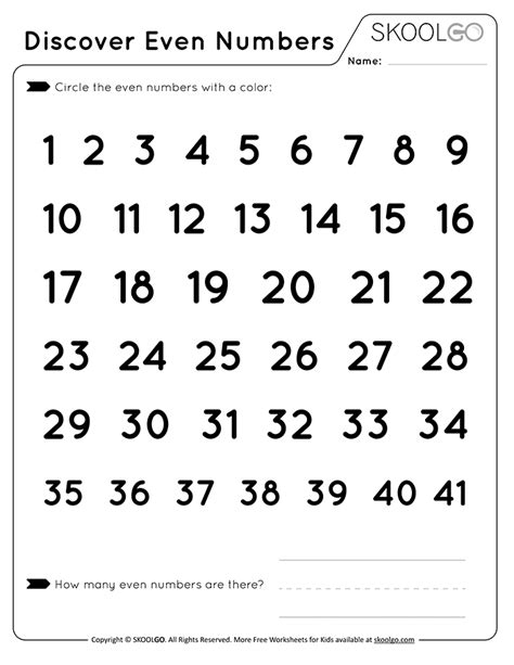 Circle The Even Numbers Worksheets