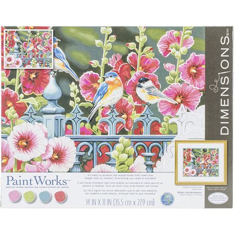 Dimensions Paint Works Paint By Number Kit 14x11 Hollyhock Gate