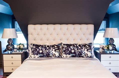 bed  sloped ceiling transitional bedroom