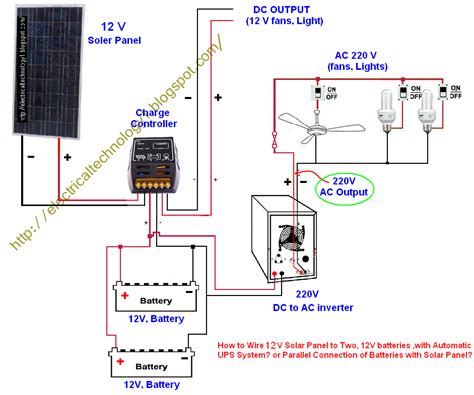 All about solar panel wiring & installation diagrams. Parallel Connection of Batteries with Solar Panel with UPS