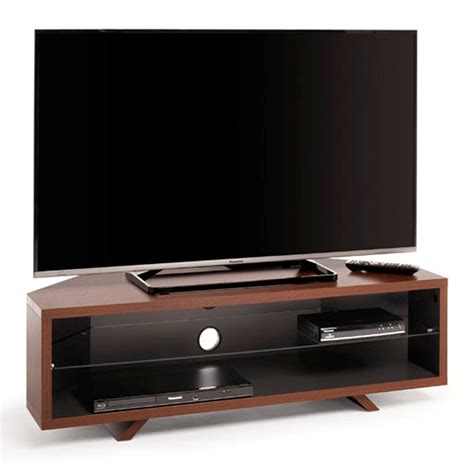 Techlink Dual Dl115wsg Walnutsatin Grey Corner Tv Stand For Up To 55