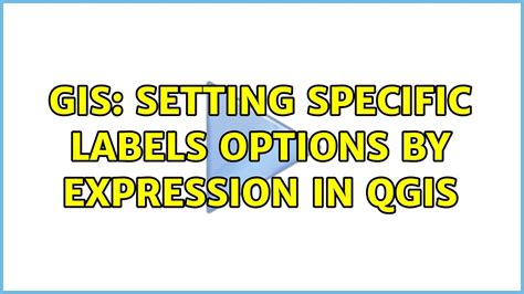 Gis Setting Specific Labels Options By Expression In Qgis Youtube