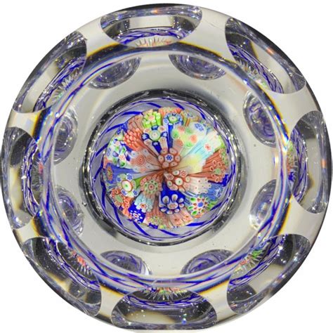 Antique Baccarat Art Glass Paperweight Faceted Closepack Millefiori Mu The Paperweight Collection