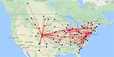 United Airlines Domestic Route Map