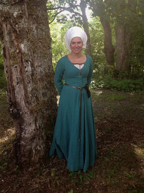 Agathas Garb Blue Dress 15th Century Clothing Medieval Women Dress