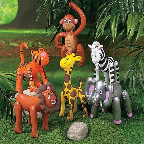Inflatable Zoo Animal Assortment 12 Pc Oriental Trading Jungle