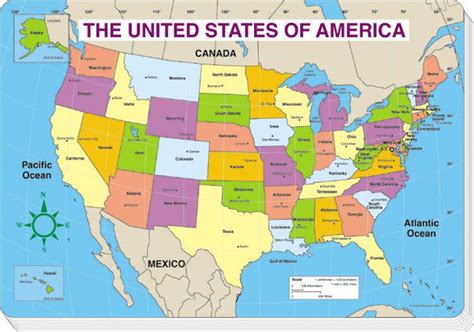 Map Of The United States Of America With States Labeled Printable Map