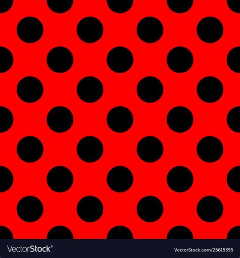 Tile Pattern With Black Polka Dots On Red Vector Image