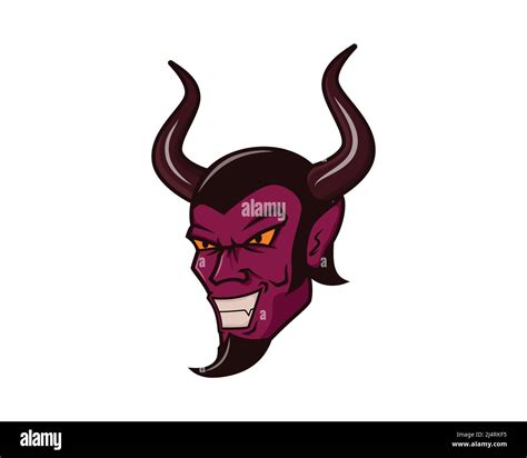 Vector Detallado De La Ilustración De La Cara Del Diablo Que Tila